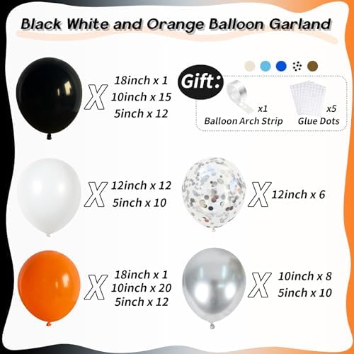 Orange and Black Balloon Arch Kit with 113pcs Balloons
