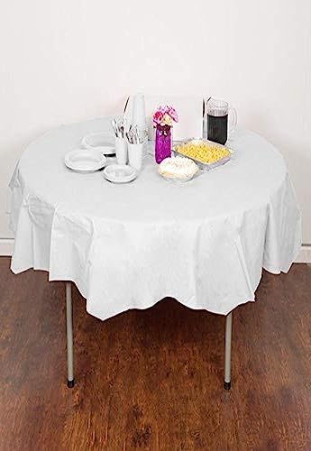White Tissue Poly 82 Inch Round Table Cover