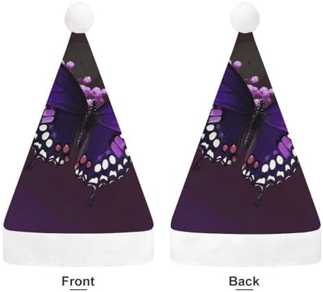 Purple Plum Butterfly Santa Hat Christmas Party Headwear