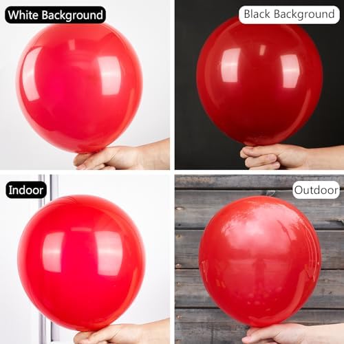 PartyWoo 127 Pcs Red Balloons Matte Latex