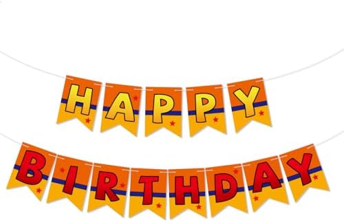 Anime Happy Birthday Banner with Swallowtail Flags