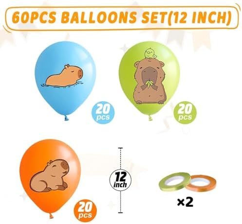 Animal Balloons 60Pcs 12 Inch Party Decorations for Kids
