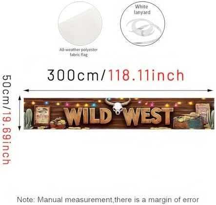 Wild West Decor Banner 118 x 20 Inches