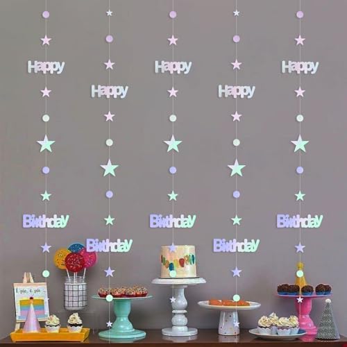 Iridescent Twinkle Star Birthday Garland Kit