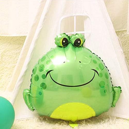 Frog Balloons Green Large Inflatable Foil Mylar Balloons 5PCS