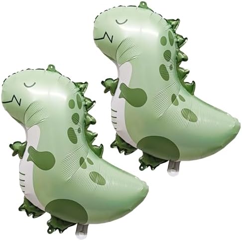 2PCS Dinosaur Foil Balloons for Jungle Birthday Party Decor