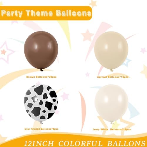 Brown Cow Balloons for Western Themed Party Decorations