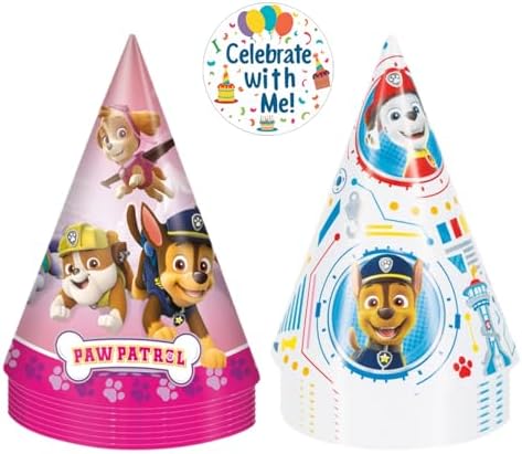 Unique Paw Patrol Girl and Paw Patrol Party Hats 16 Piece Set