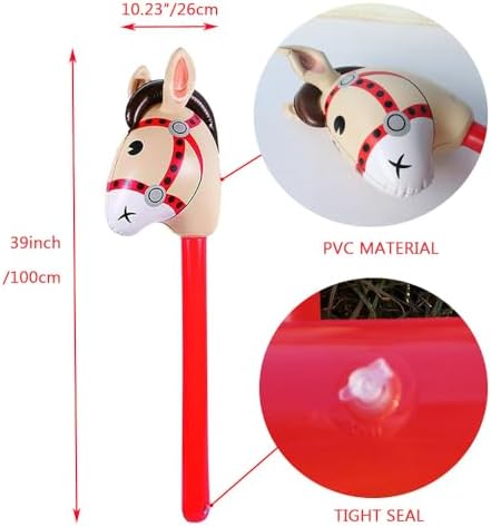 4PCS Inflatable Stick Horses for Parties and Birthdays
