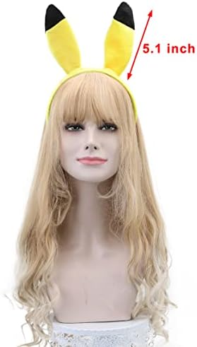 HODRME Yellow Cartoon Ears Headband for Halloween Christmas Party Cosplay Costume