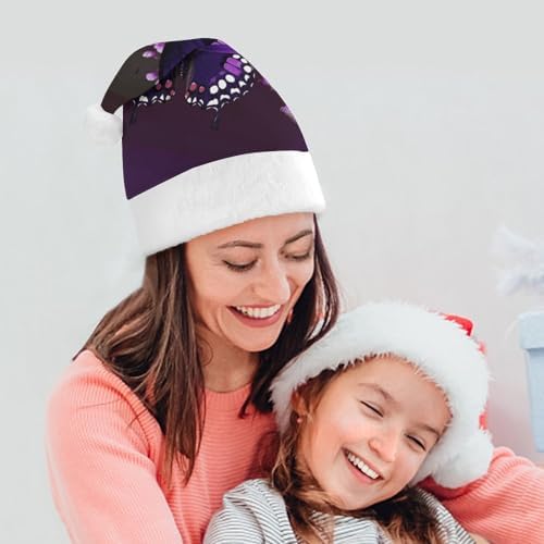 Purple Plum Butterfly Santa Hat Christmas Party Headwear