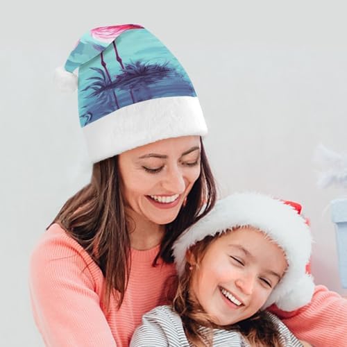 Santa Hat Flamingos Christmas Party Headwear
