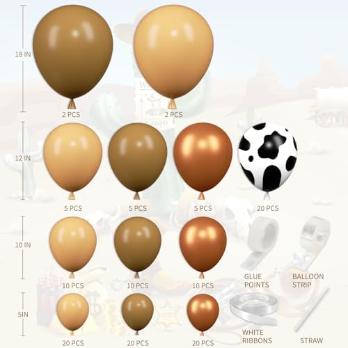 Western Cowboy Balloon Arch Kit 136 PCS