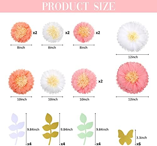 Dilunave 30 Piece Tissue Paper Flowers Decor Kit