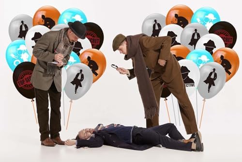 CupaPlay 50 Ct Detective Balloons - Spy Theme Party Decorations