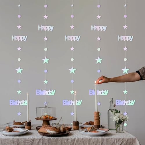 Iridescent Twinkle Star Birthday Garland Kit