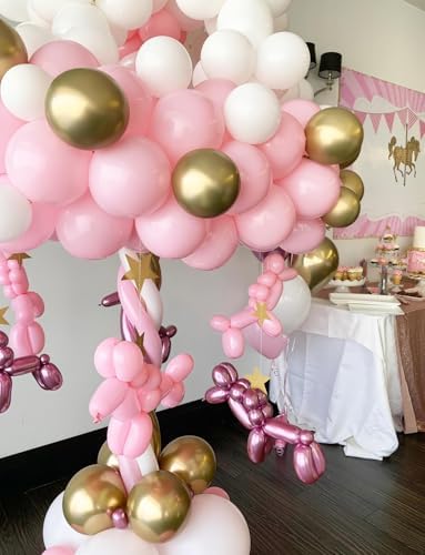 Pink and Gold Balloons Set for Parties and Celebrations