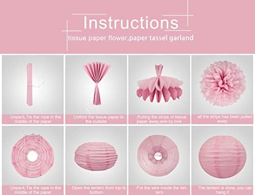 Rose Gold Pink Burgundy Party Decorations 15Pcs