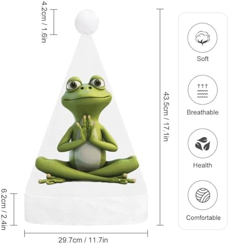 Funny Frog Yoga Santa Hat Christmas Party Headwear