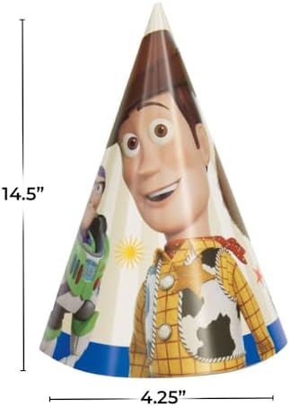 Unique Disney Toy Story 4 Party Cone Hats - 8 Pcs