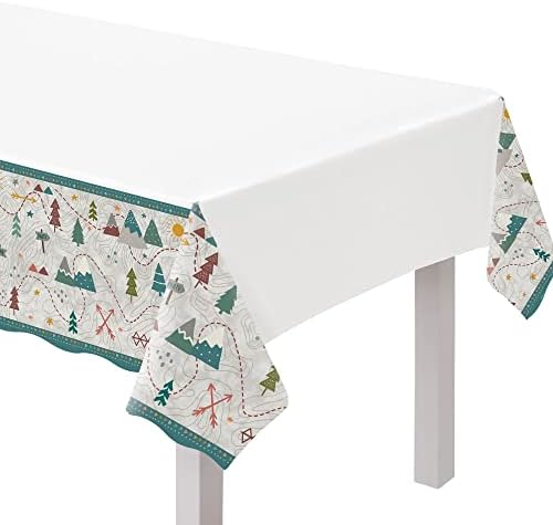 White Wilderness Plastic Table Cover 54x96