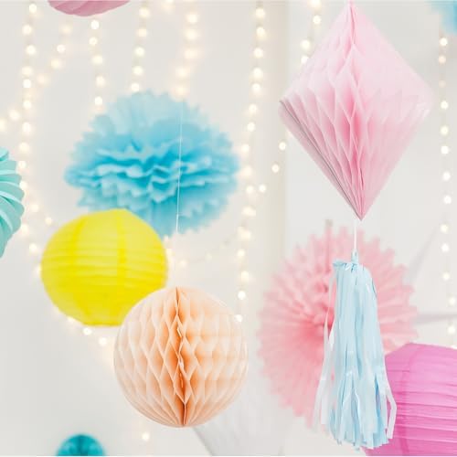 PATIKIL 4 Navy Blue Tissue Pom Poms Flowers 20 Pack