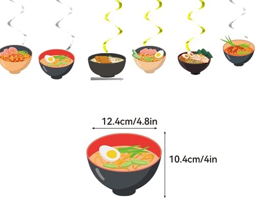 Ramen Birthday Decorations with Balloons and Toppers