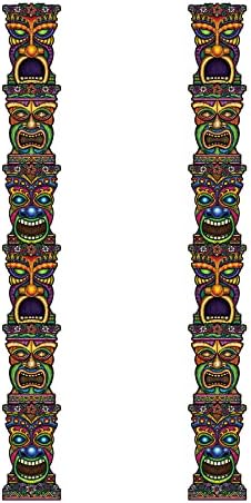 Beistle Tiki Totem Pole Party Decor Set of 2