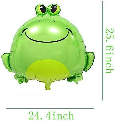 Frog Balloons Green Large Inflatable Foil Mylar Balloons 5PCS