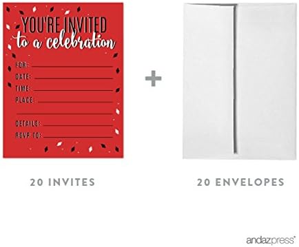 Andaz Press 20-Pack Party Invitations with Envelopes