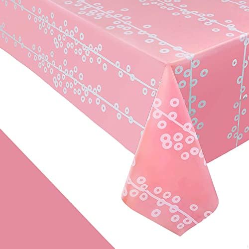 6-Pack Premium Pink Dot Tablecloths 54x108 Waterproof Heavy-Duty Rectangular Covers