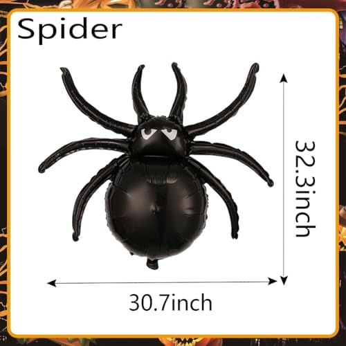 10Pcs Halloween Balloons Set - Boo Ghost Bat Spider Pumpkin Decor
