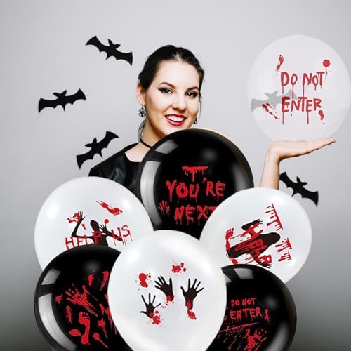54PCS Halloween Balloons Set with Blood Splatter Design