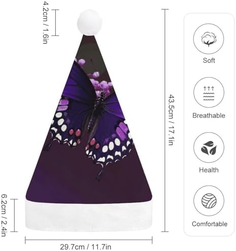 Purple Plum Butterfly Santa Hat Christmas Party Headwear