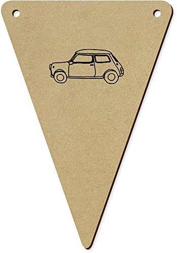 Azeeda 5 Pack 140mm Mini Car Wooden Bunting Flags