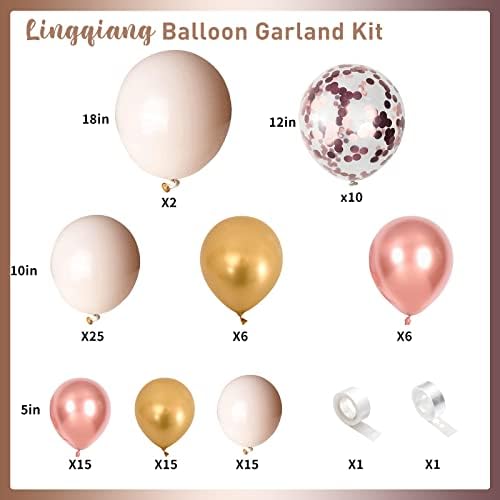 Blush Rose Gold Balloon Garland Kit for Parties and Celebrations