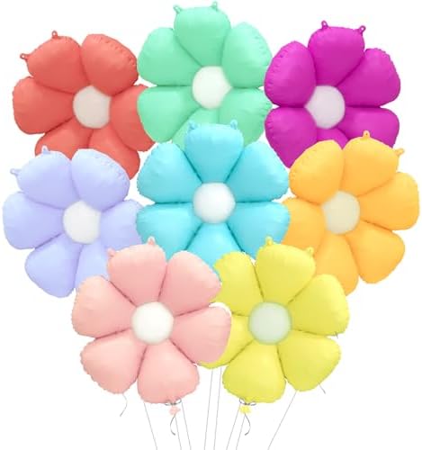 Colorful Daisy Flower Balloons Garland 8 Pack