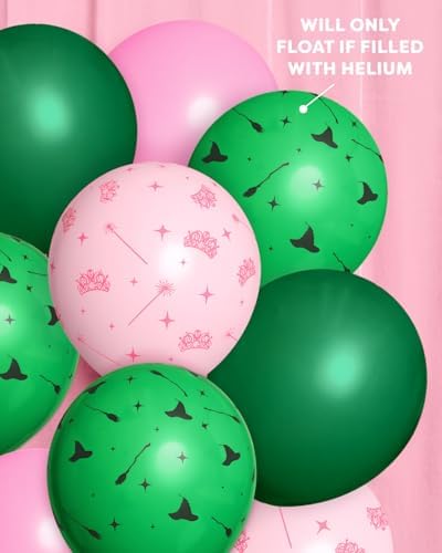 Xo Fetti Pink and Green Witch Latex Balloons - 24 Pack 12 Inch
