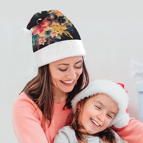 Colorful Flowers Santa Hat Christmas Party Headwear