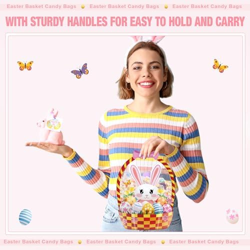 Fuutreo 50 Pcs Easter Gift Bags with Handles