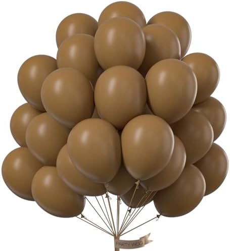 PartyWoo Brown Balloons 101 pcs 12 Inch Party Decor