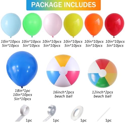 149Pcs Summer Pool Beach Party Balloon Garland Kit