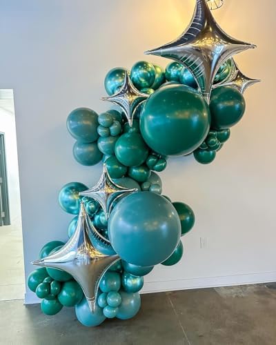 Silver Star Balloons 10PCS Four Angle Decorative Balloons