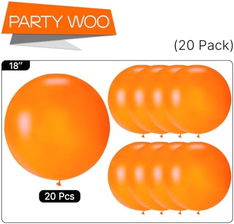 PartyWoo 20 Pack 18 Inch Orange Balloons for Parties