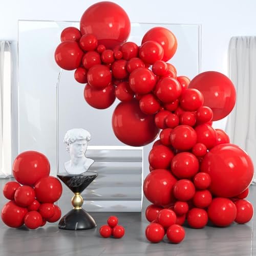 PartyWoo 152 pcs Red Balloons Arch Kit Garland Decorations