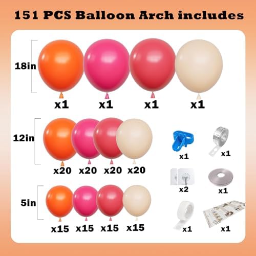 Tropical Luau Party Garland Arch Kit 151pcs Balloons
