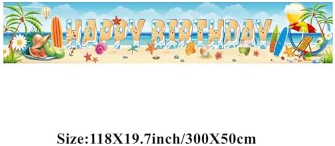 KYMY Hawaiian Birthday Banner 118x197 Inches