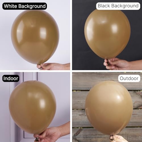 PartyWoo Brown Balloons 101 pcs 12 Inch Party Decor
