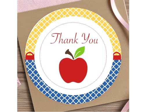 Snow White Apple Thank You Stickers 24 Pcs