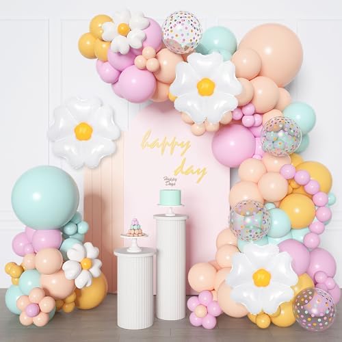 Ouddy Party 168Pcs Daisy Balloon Garland Kit